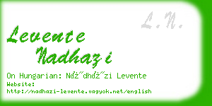 levente nadhazi business card
